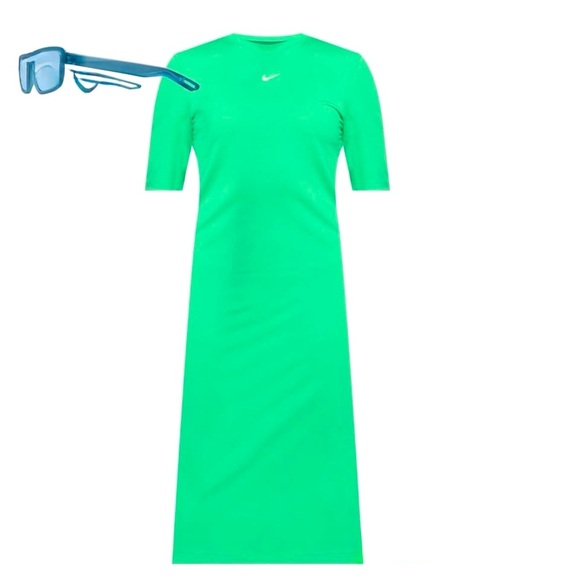 NWT Women’s NIKE Sportswear Tight Midi dress- green. Size Large - Picture 1 of 10